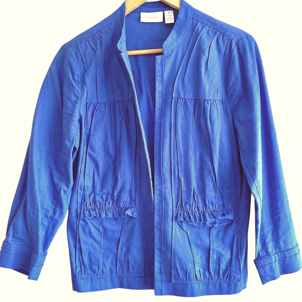 Chico’s Royal Blue Linen Blend Jacket